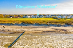 Dünenrose im Februar, Meerblick durch die Villen